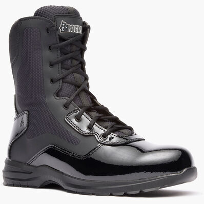 Rocky Cadet 8" Black Side Zip Public Service Boot, , large
