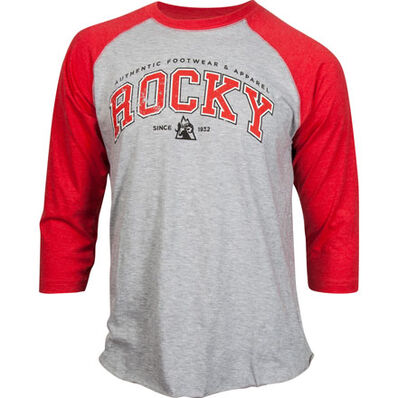 Camiseta raglán juvenil Rocky, GRIS/ROJO, large