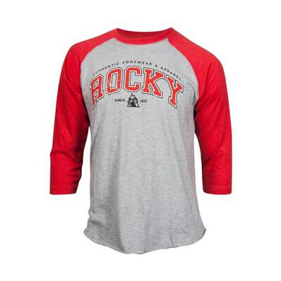Camiseta raglán para hombre Rocky, GRIS/ROJO, large