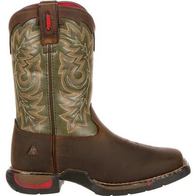 Bota vaquera para niños Rocky Long Range de punta cuadrada, , large