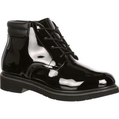 Vestido Rocky de cuero con cordones Chukka de alto brillo, , large