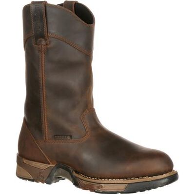 Bota de trabajo de lluvia impermeable Rocky con punta de acero, , large