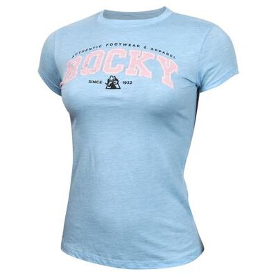 Camiseta estilo de época para mujer Rocky, CELESTE, large