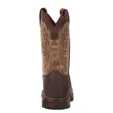 Bota vaquera para niños Rocky Long Range de punta redonda, , large