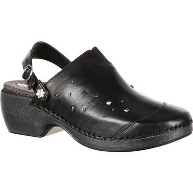 Zueco de cuero Rocky 4EurSole con tachas para mujeres, , large