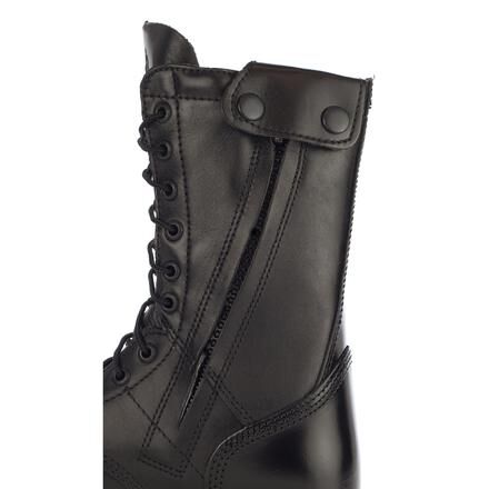 Bota militar Rocky Paraboot de 10 in negra para hombres con cierre lateral Estilo n. 2090